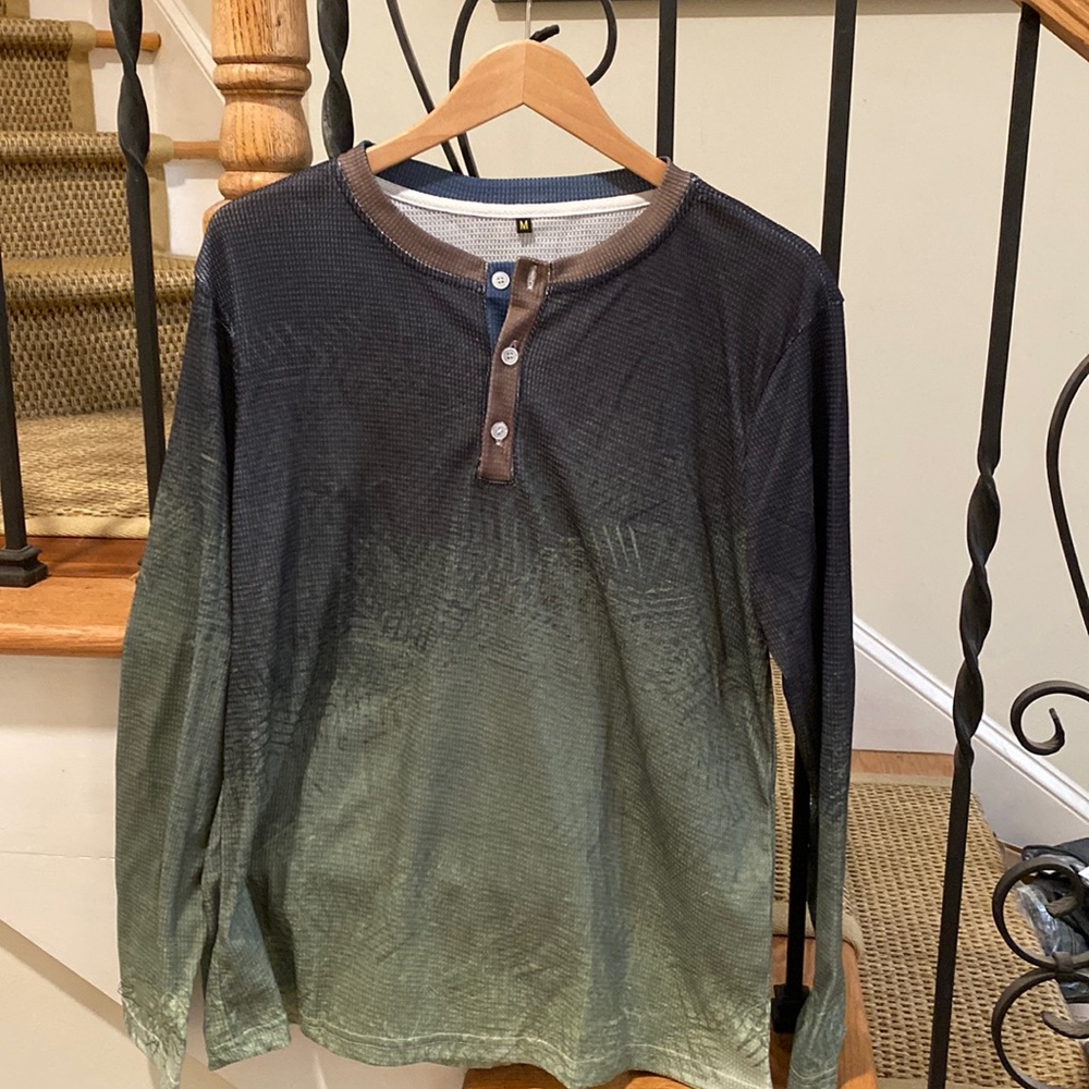 Ombré long sleeve Henley